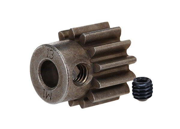 6486X Gear, 13-T pinion (1.0 metric pitch) (fits 5mm shaft)/ set screw (compatible with steel spur gears)