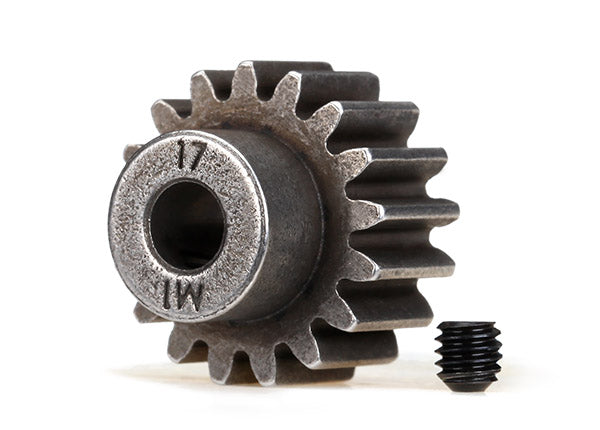 6490X Gear, 17-T pinion (1.0 metric pitch) (fits 5mm shaft)/ set screw (compatible with steel spur gears)
