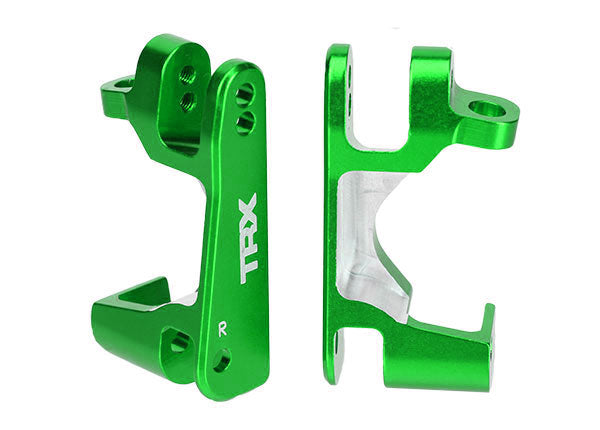 6832G Caster blocks (c-hubs), 6061-T6 aluminum (green-anodized), left & right