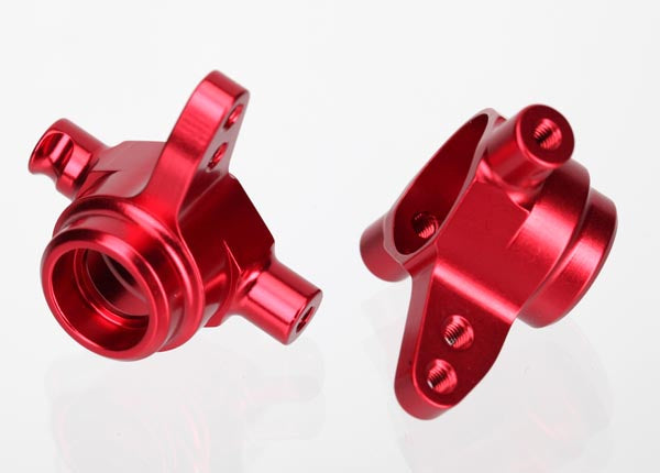 6837R Traxxas Aluminum Steering Block Set (Red) (2)