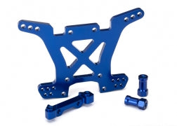 6838X Shock tower, rear, 7075-T6 aluminum (blue-anodized)