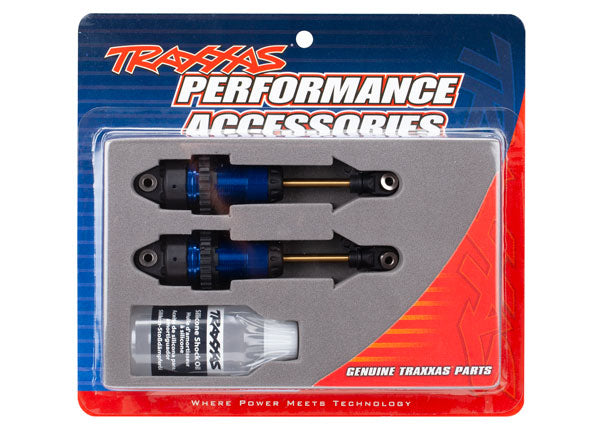 7461  Shocks, GTR long blue-anodized, PTFE-coated bodies with TiN shafts (fully assembled, without springs) (2)