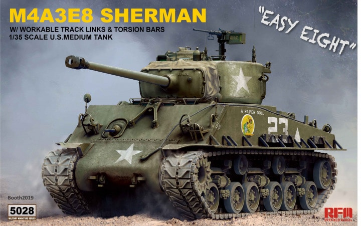RFM RM-5028 M4A3E8 SHERMAN EASY EIGHT con ENLACES FUNCIONABLES (1/35)