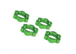 7758G Tuercas de rueda Traxxas, estriadas, 17 mm, dentadas (anodizadas en verde) (4)