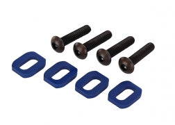 7759 Washers, motor mount, aluminum (blue-anodized) (4)/ 4x18mm BCS (4)