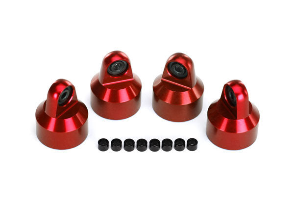 7764R Capuchons d'amortisseur, aluminium (anodisé rouge), amortisseurs GTX (4)/entretoises (8)