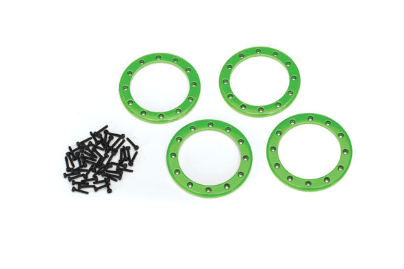 8168G  Beadlock rings, green (2.2") (aluminum) (4)/ 2x10 CS (48)
