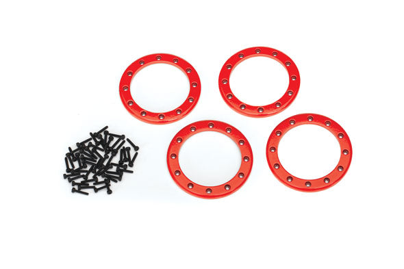 8168R  Beadlock rings, red (2.2") (aluminum) (4)/ 2x10 CS (48)