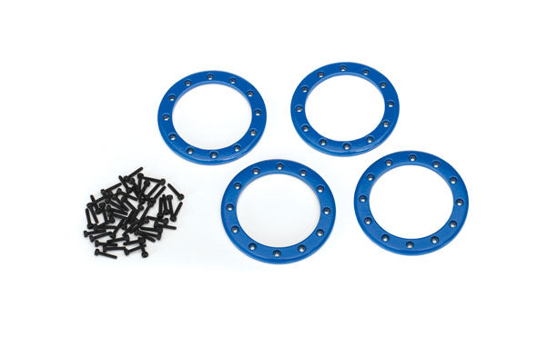 8168X Beadlock rings, blue (2.2") (aluminum) (4)/ 2x10 CS (48)