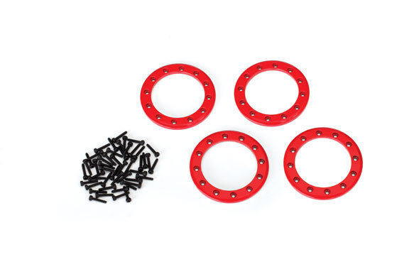 8169R Anneaux Beadlock, rouge (1,9") (aluminium) (4)/ 2x10 CS (48)