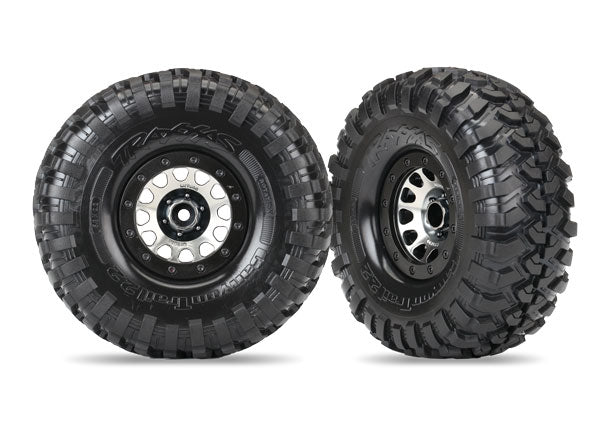 8172  Tires and wheels, assembled (Method 105 2.2” black chrome beadlock wheels, Canyon Trail 5.3x2.2” tires, foam inserts) (1 left, 1 right)