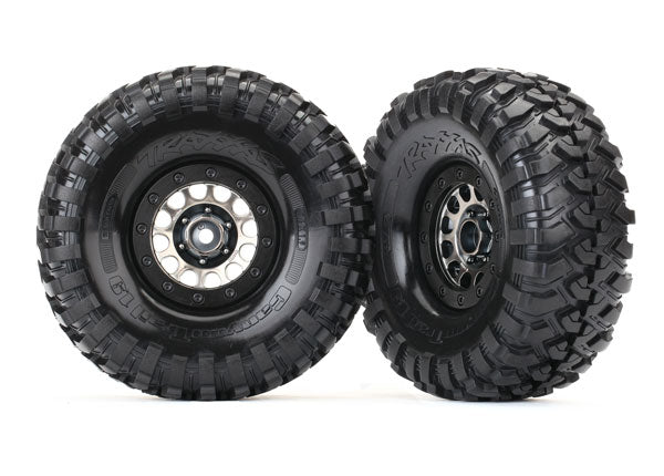 8174  Tires and wheels, assembled (Method 105 1.9” black chrome beadlock wheels, Canyon Trail 4.6x1.9” tires, foam inserts) (1 left, 1 right)