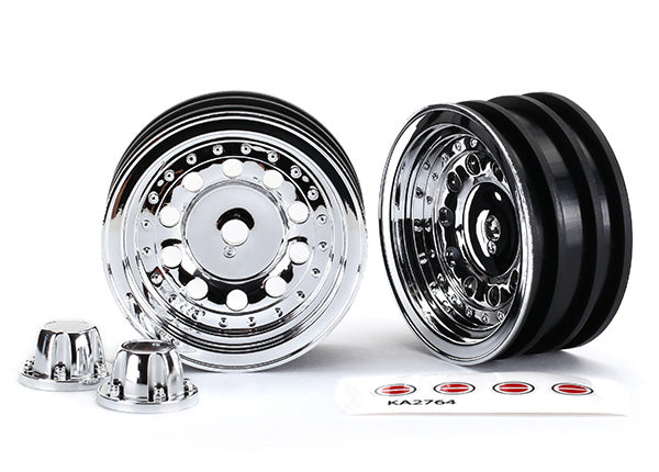 8175  Wheels, 1.9", chrome (2)/ center caps (2)/ decal sheet (requires #8255A extended stub axle)