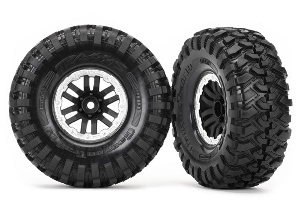 8272X Tires and wheels, assembled, glued (TRX-4® 1.9” satin beadlock wheels, Canyon Trail 4.6x1.9” tires) (2)