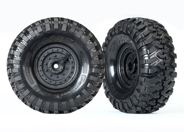 8273 Neumáticos y ruedas, ensamblados, pegados (ruedas tácticas de 1,9”, neumáticos Canyon Trail de 4,6x1,9”) (2)