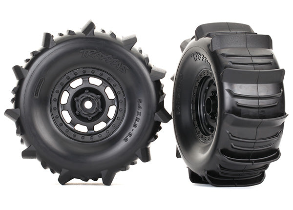 8475 Tires and wheels, assembled, glued (Desert Racer® wheels, paddle tires, foam inserts) (2)