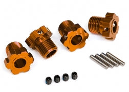 8654A Traxxas Wheel hubs, splined, 17mm (orange-anodized) (4)/ 4x5 GS