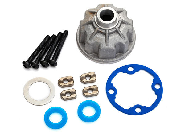 8681X Carrier, differential (aluminum)/ x-ring gaskets (2)/ ring gear gasket/ spacers (4)/ 12.2x18x0.5 metal washer