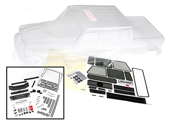 8825 Traxxas Body, Mercedes-Benz G 63 (clear, requires painting)/ decals/ window masks