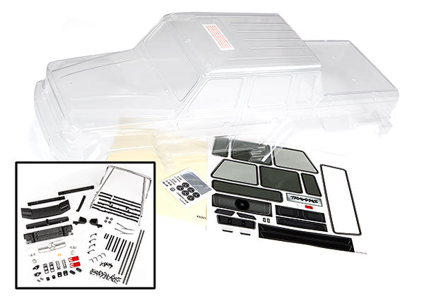 8825 Traxxas Body, Mercedes-Benz G 63 (transparente, requiere pintura)/calcomanías/máscaras de ventana