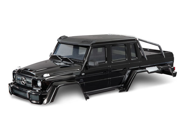 8825R Traxxas Body, Mercedes-Benz G 63, complete (gloss black metallic