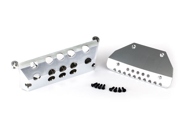 8835 Traxxas Skid plates, Mercedes-Benz G 63, front & rear (satin-plated finish)/ 3x10 CCS (4)/ 3x10 BCS (4)