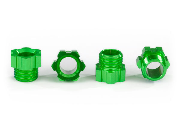 8886G Traxxas Stub axle nut, aluminum (green-anodized) (4)