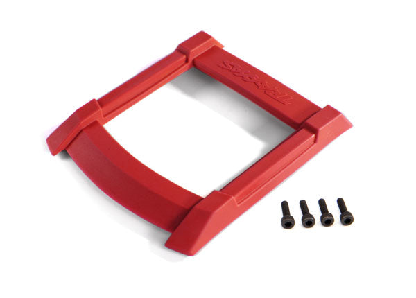 8917R Skid plate, roof (body) (red)/ 3x12mm CS (4)