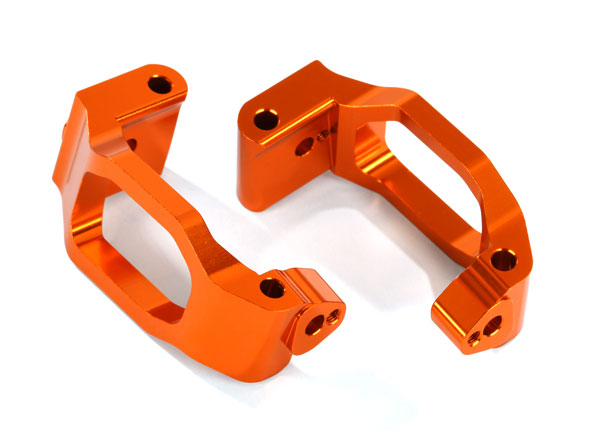 8932A Caster blocks (c-hubs), 6061-T6 aluminum (orange-anodized), left & right/ 4x22mm pin (4)/ 3x6mm BCS (4)/ retainers (4)