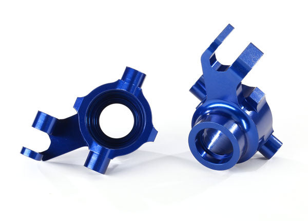8937X  Steering blocks, 6061-T6 aluminum (blue-anodized), left & right