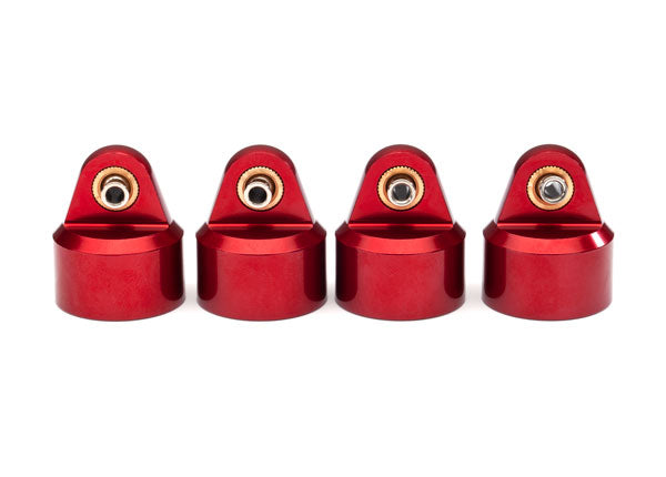 8964R Shock caps, aluminum (red-anodized), GT-Maxx® shocks (4)