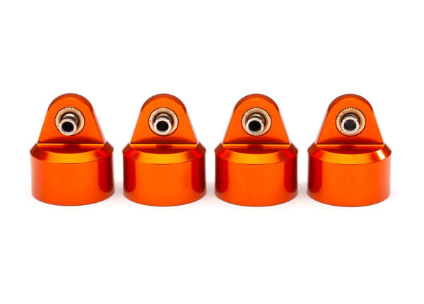 8964T Shock caps, aluminum (orange-anodized), GT-Maxx® shocks (4)