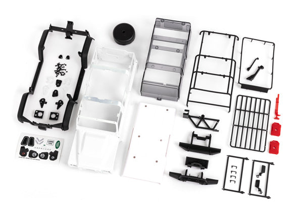 9712 Carrosserie Traxxas, Land Rover Defender, complète (blanc non peinte)