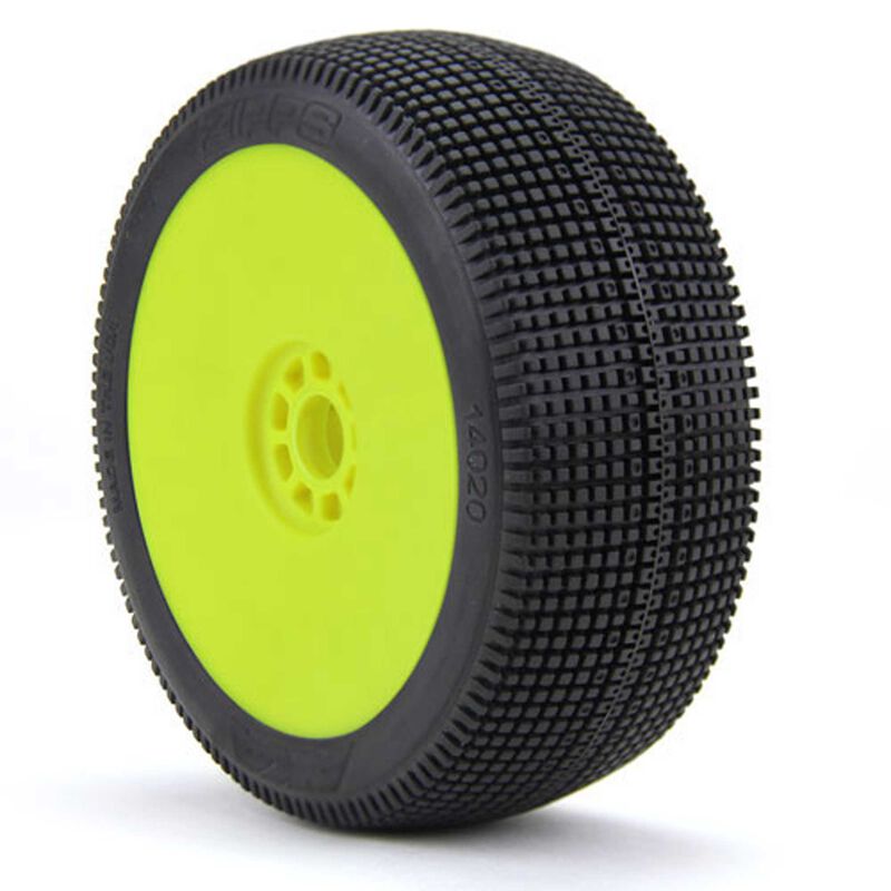 14020XRY 1/8 Buggy ZIPPS (suave, de larga duración) Neumáticos montados en EVO, amarillo (2)