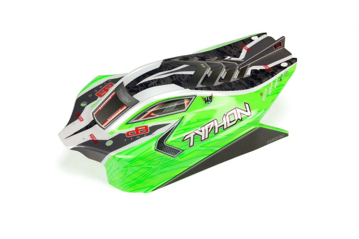ARA402272 TYPHON 4X4 MEGA PAINTED DECALED TRIMMED BODY (GREEN)