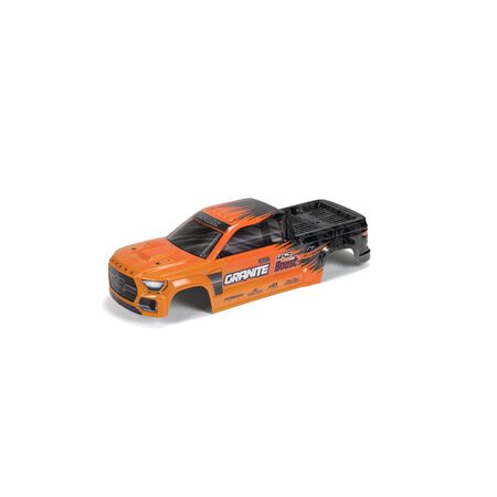 ARA402343 1/10 GRANITE 4X2, carrosserie peinte avec décalcomanie, Orange/noir
