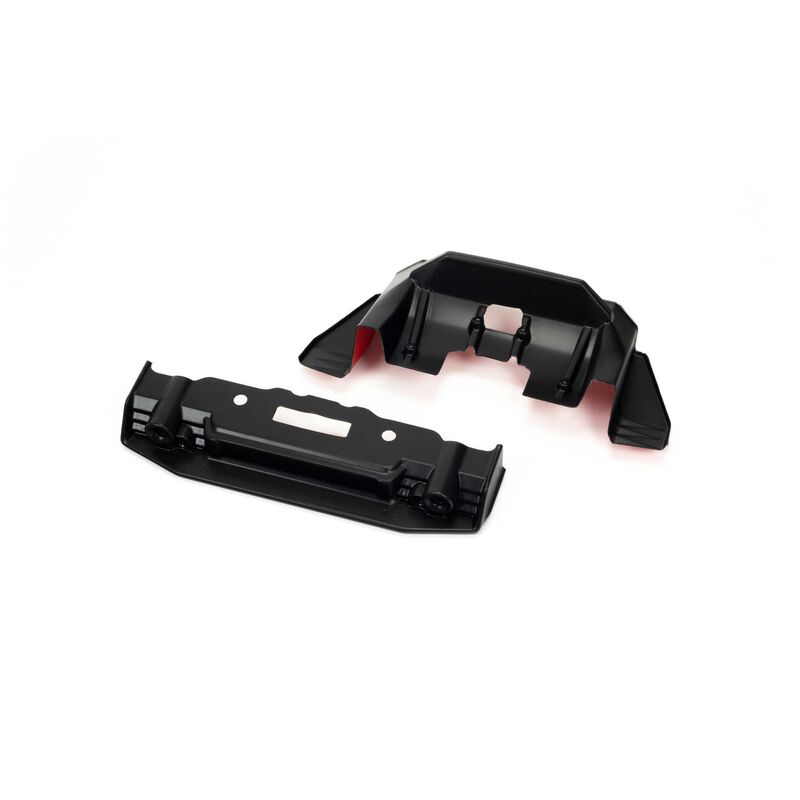 ARA410008 Painted Splitter And Diffuser, Black/Red: FELONY 6S BLX