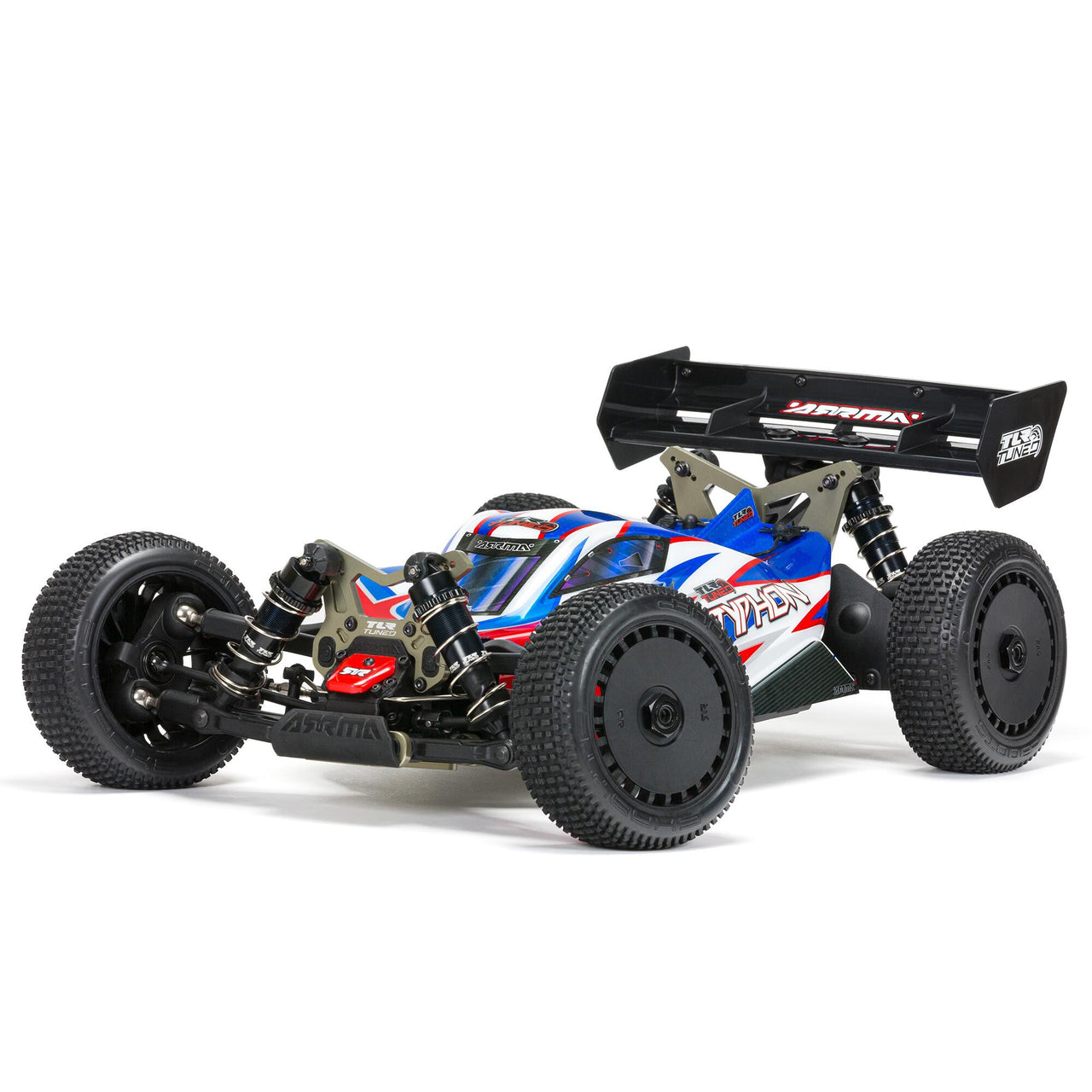 ARA8406 1/8 TLR Tuned TYPHON 6S 4WD BLX Buggy RTR, Rojo/Azul