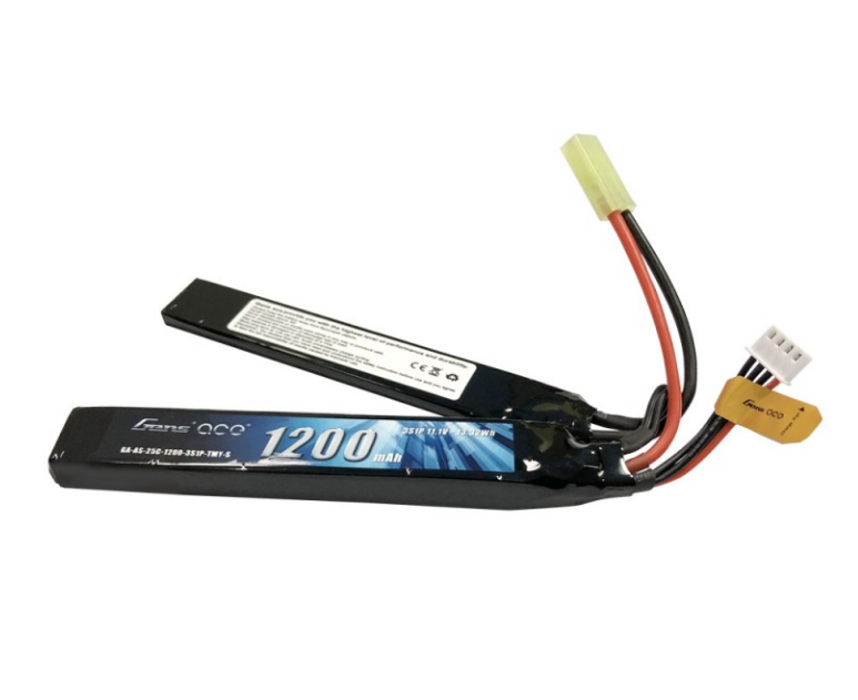 Batterie de selle pour pistolet Airsoft GA-AS-25C-1200-3S1P-TMY-S Gens ace 25C, 1200mAh 3S1P 11.1V, avec prise Tamiya 