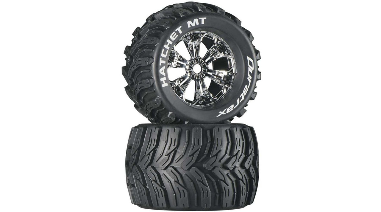 DTXC3587 Hatchet MT 3.8" Mounted Tires, Chrome (2)