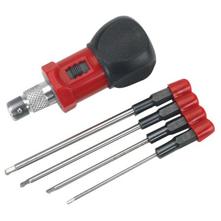 DYN2930 4-Piece Metric Hex Wrench Set with Handle fit on electric screwdriver