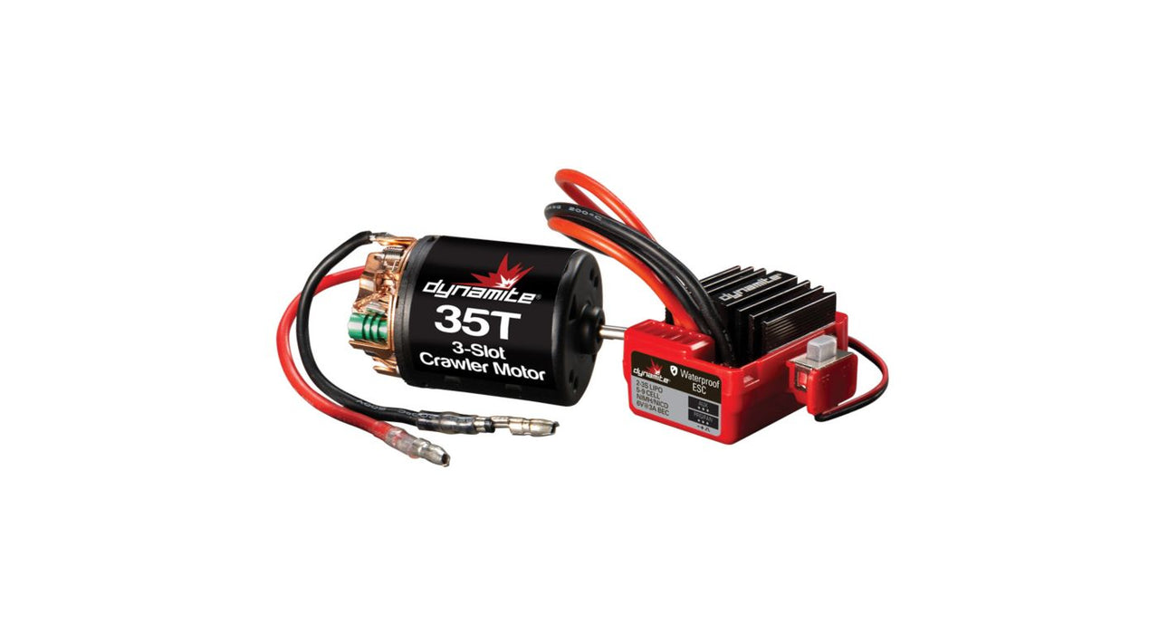 DYNS0900 Brushed Crawler Motor/ESC Combo, 35T: 3.5mm Bullet, EC3