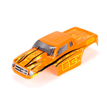 ECX210004 Ensemble de carrosserie, décoré, orange/jaune : 1/18 4WD Ruckus