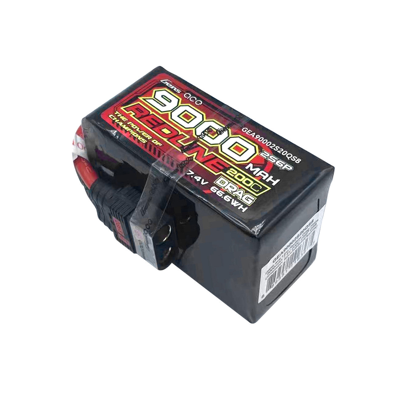 GEA90002S20QS8 Gens Ace Lipo Redline Drag Race 9000mAh 7.4V 200C 2S6P With QS8 Plug