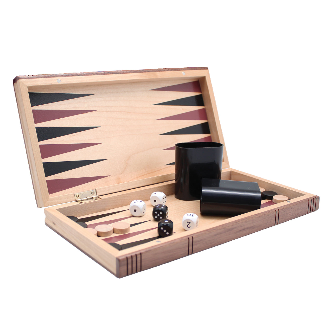 Backgammon, jeux d'échecs et de dames en bois - Ensemble 3-en-1