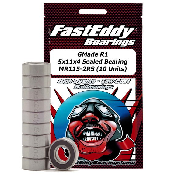 Fast Eddy 5x11x4 Rubber Sealed Bearing MR115-2RS (10 Units)