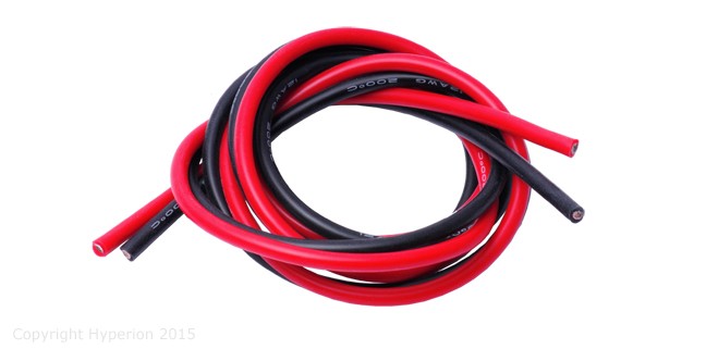 HP-WIRE-18 Hyperion Fil en silicone de haute qualité 18 AWG (ensemble rouge + noir)