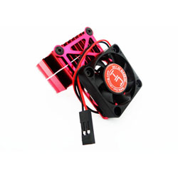Disipador de calor de motor de dos piezas con clip y ventilador (rojo)