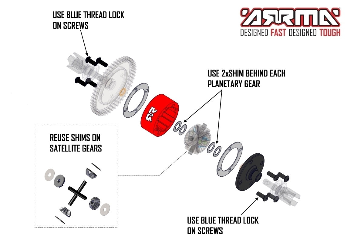 ARA220050 METAL DIFF CASE