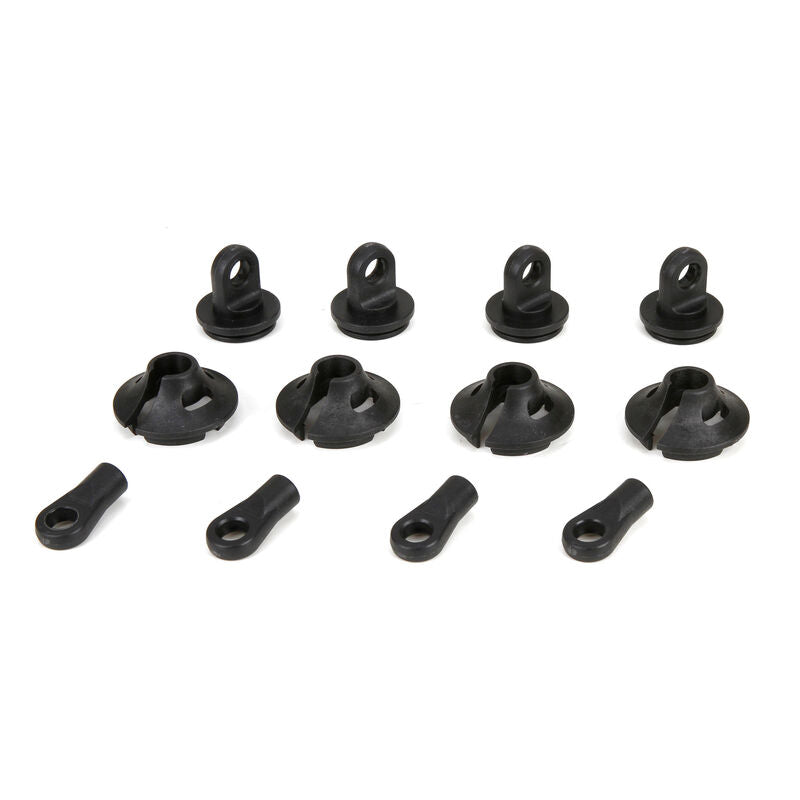 LOS253006 Spring Cups/Clips/Shock Ends (2): 1/5 4WD DB XL
